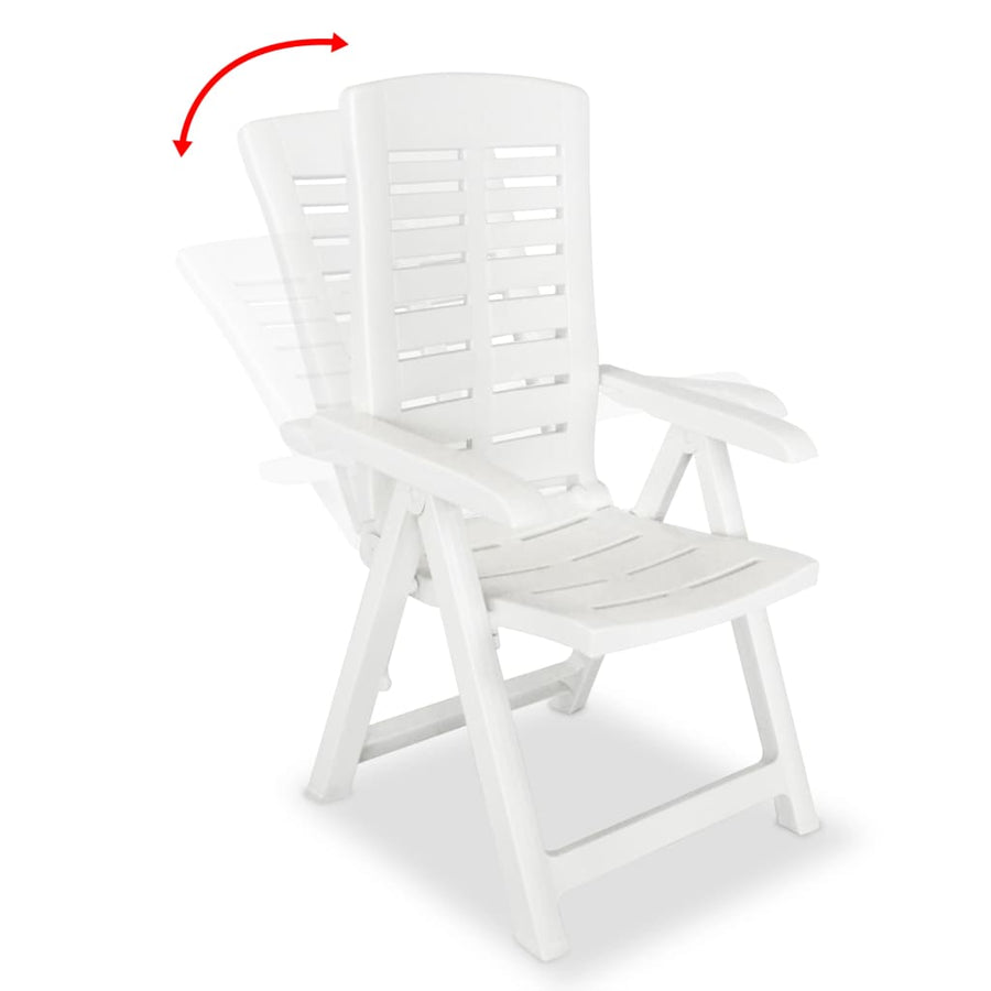 Tuinstoelen Verstelbaar Kunststof 4 Wit
