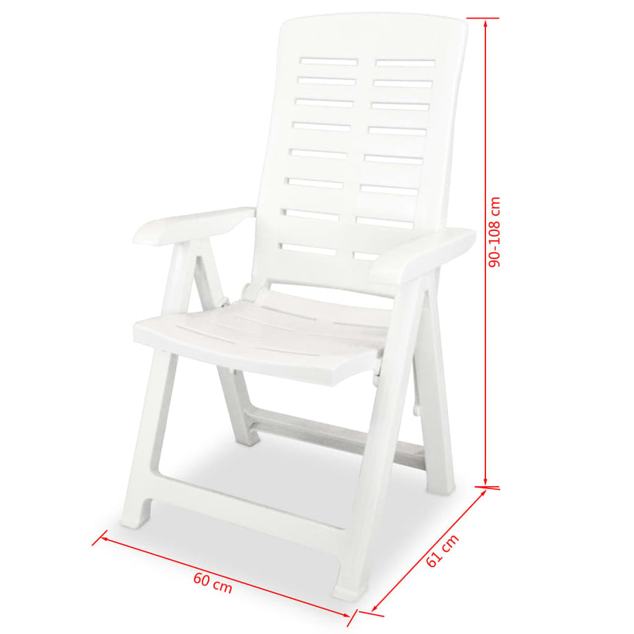Tuinstoelen Verstelbaar Kunststof 4 Wit