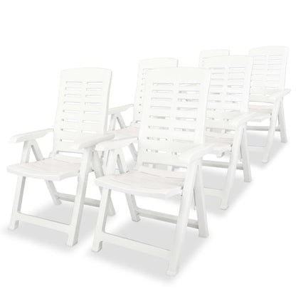 Tuinstoelen Verstelbaar Kunststof 6 Wit