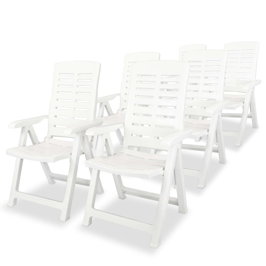 Tuinstoelen Verstelbaar Kunststof 6 Wit