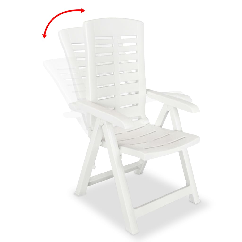 Tuinstoelen Verstelbaar Kunststof 6 Wit
