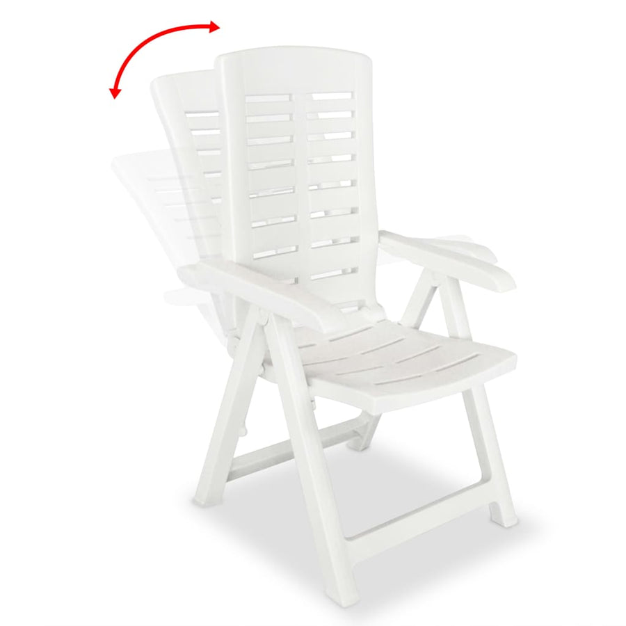 Tuinstoelen Verstelbaar Kunststof 6 Wit