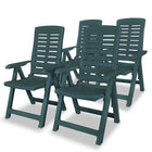 Garden chairs 4 pcs adjustable plastic green
