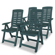 Tuinstoelen 4 st kunststof groen verstelbaar