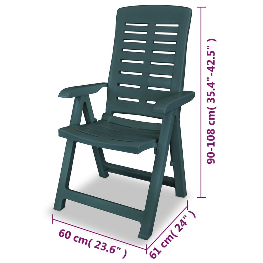 Tuinstoelen Verstelbaar Kunststof 4 Groen