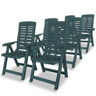 Tuinstoelen 6 st kunststof groen verstelbaar
