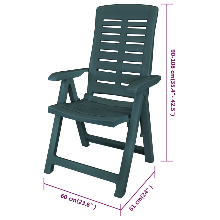 Tuinstoelen Verstelbaar Kunststof 6 Groen