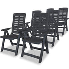 Garden chairs 6 pcs adjustable plastic anthracite-colored