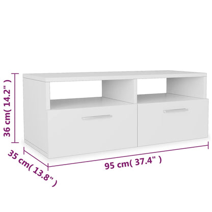 Tv-Meubel 95X35X36 Cm Spaanplaat St Wit