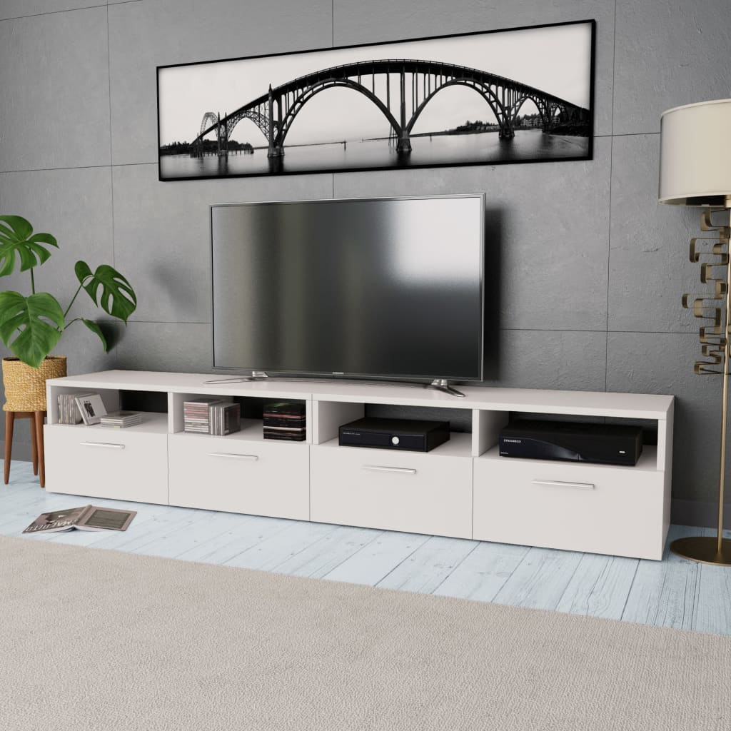 Tv-Meubel 95X35X36 Cm Spaanplaat St Wit