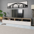TV cabinets 2 pcs 95x35x36 cm engineered wood oak and white