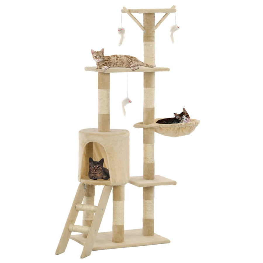 Kattenkrabpaal Met Sisal Krabpalen 138 Cm Grijs