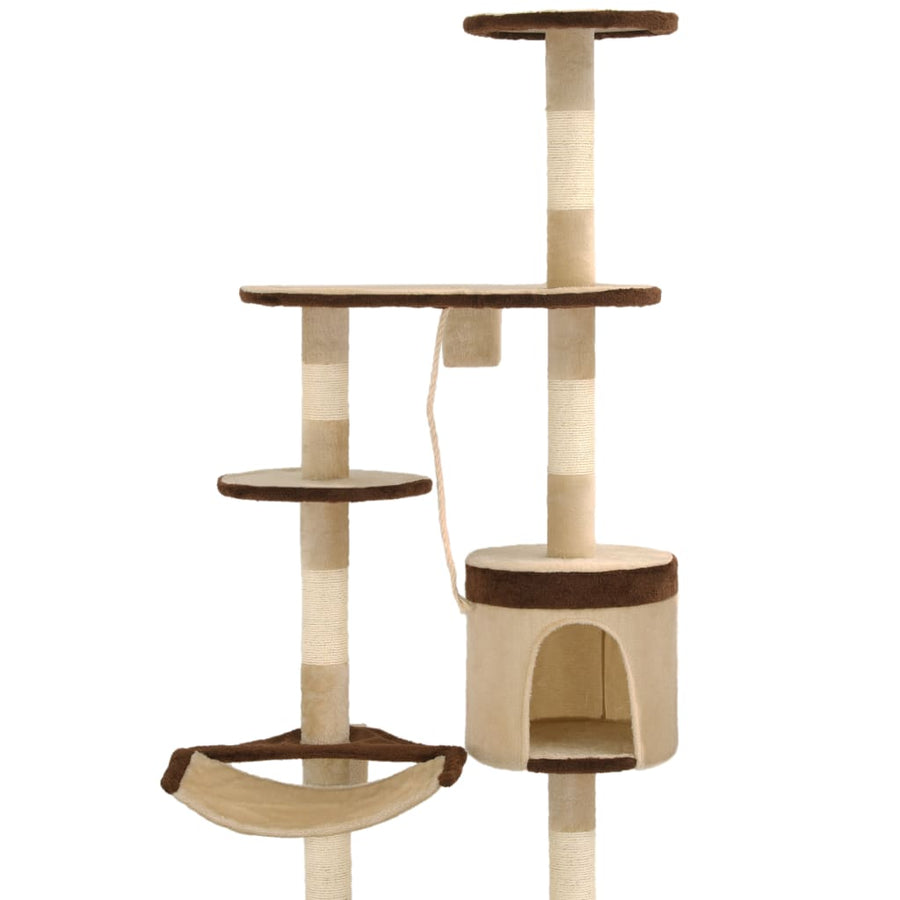 Kattenkrabpaal Met Krabpalen Wandmontage 194 Cm Beige en bruin