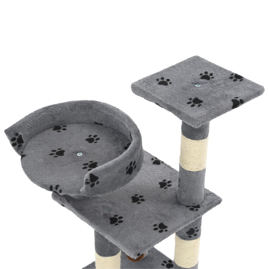 Kattenkrabpaal Met Sisal Krabpalen 65 Cm Pootafdrukken Grijs Grijs met pootafdrukken