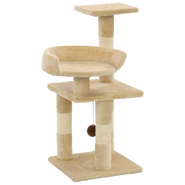 Kattenkrabpaal met sisal krabpalen 65 cm beige Geel