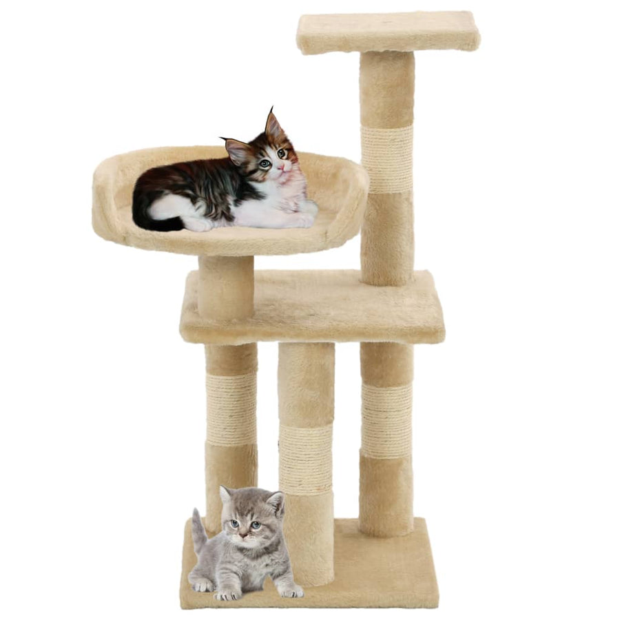 Kattenkrabpaal met sisal krabpalen 65 cm beige Geel