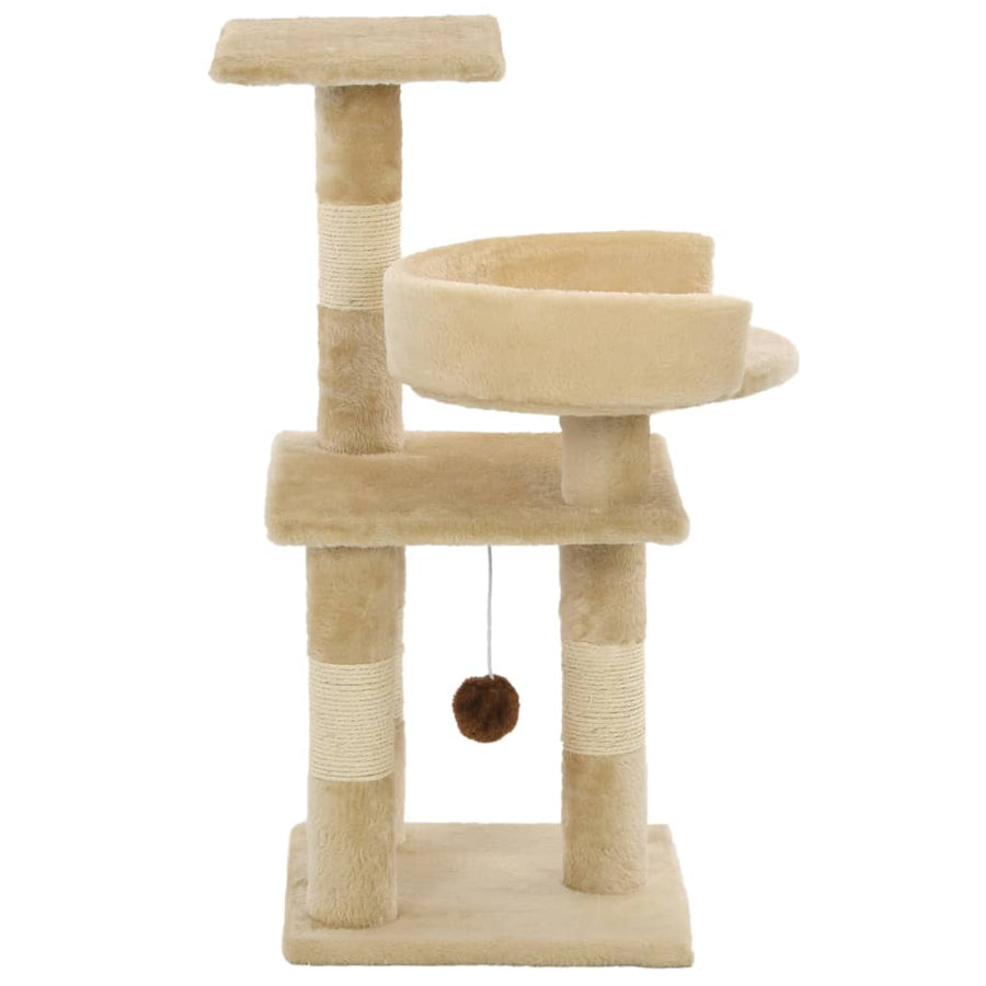 Kattenkrabpaal met sisal krabpalen 65 cm beige Geel