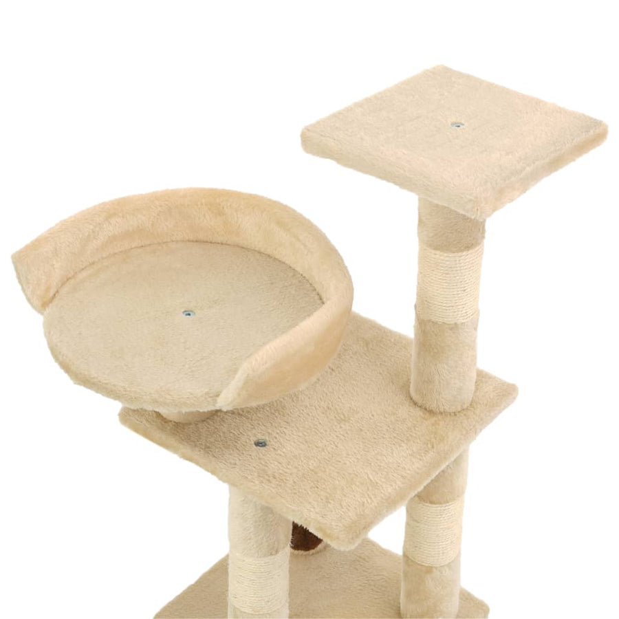 Kattenkrabpaal met sisal krabpalen 65 cm beige Geel