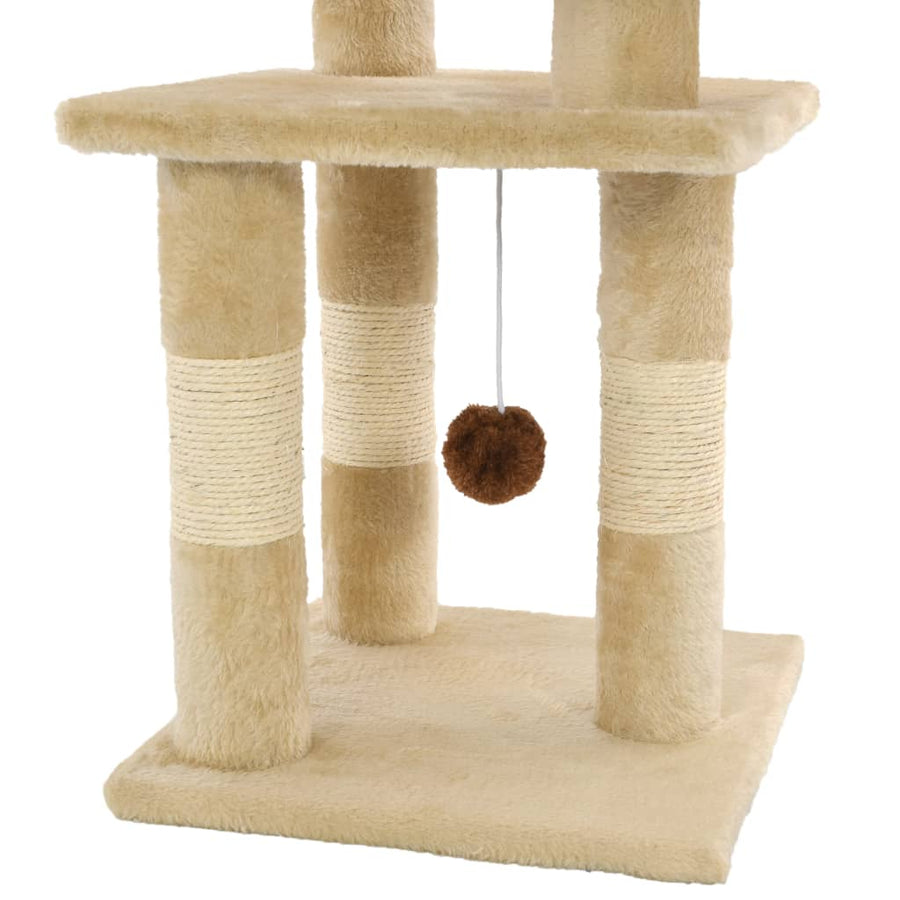 Kattenkrabpaal met sisal krabpalen 65 cm beige Geel