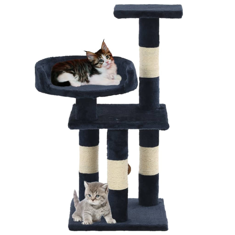 Kattenkrabpaal met sisal krabpalen 65 cm blauw Blauw