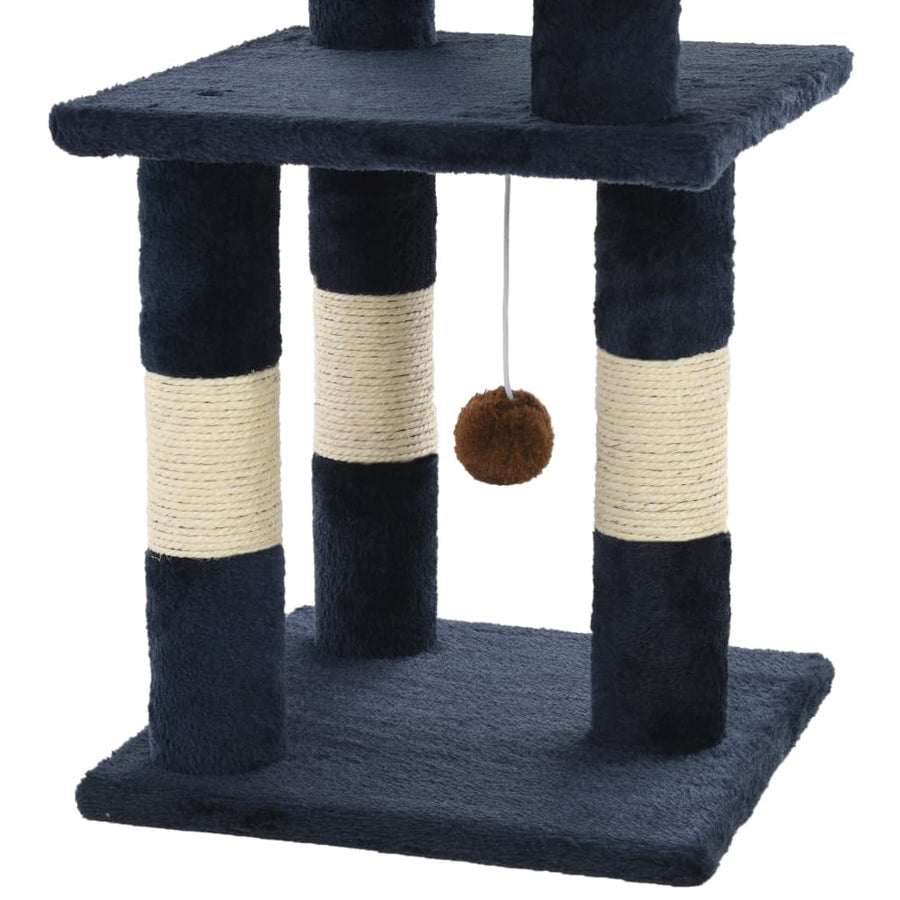 Kattenkrabpaal met sisal krabpalen 65 cm blauw Blauw