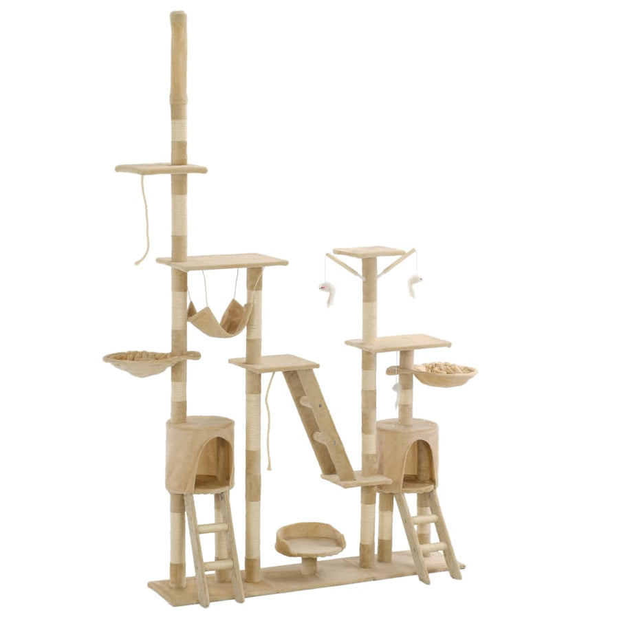 Kattenkrabpaal met sisal krabpalen 230-250 cm beige Beige