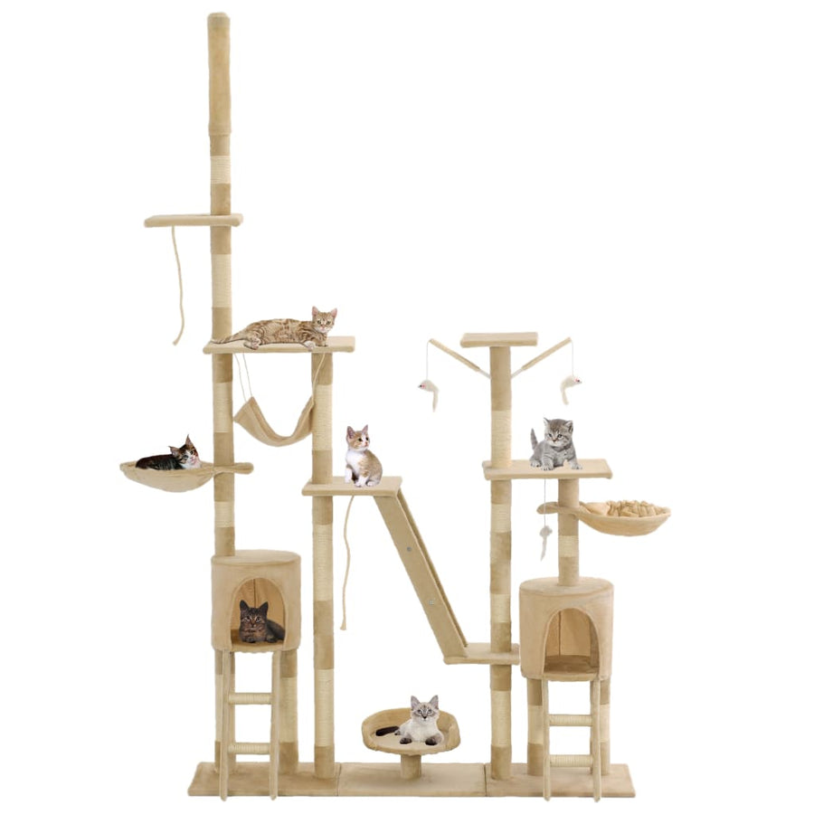 Kattenkrabpaal met sisal krabpalen 230-250 cm beige Beige