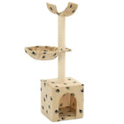 Kattenkrabpaal 105 cm beige pootafdrukken