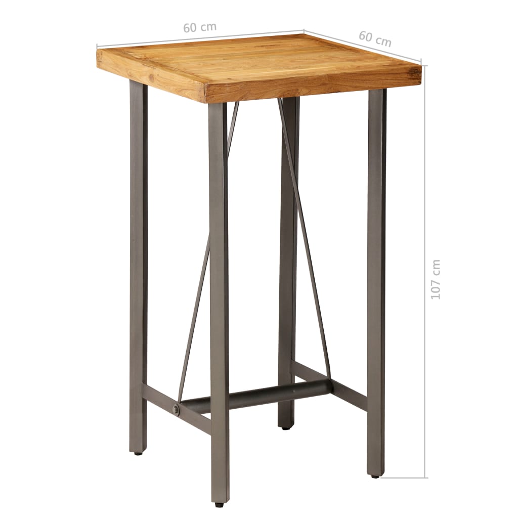 Bartafel 60X60X107 Cm Massief Gerecycled Teakhout 60 x 60 x 107 cm