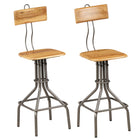 Barkrukken 2 st massief gerecycled teakhout 76 cm