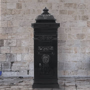 Pilaar brievenbus 102,5 cm gietaluminium zwart