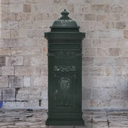Brievenbus pilaar groen aluminium 102,5 cm