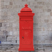 Pilaar brievenbus 102,5 cm rood aluminium