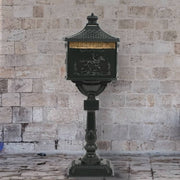 Brievenbus staand 117 cm groen aluminium