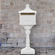Staande brievenbus aluminium wit 43x30x117 cm