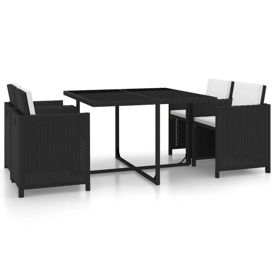 5-Delige Tuinset Met Kussens Poly Rattan Bruin