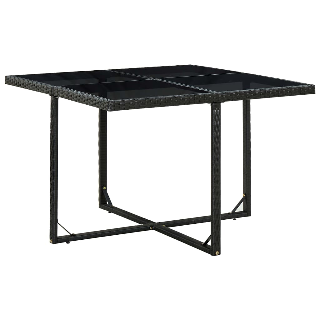 -Delige Tuinset Met Kussens Poly Rattan Zwart