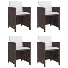 5-Delige Tuinset Met Kussens Poly Rattan Bruin