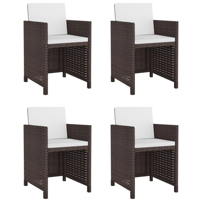 5-Delige Tuinset Met Kussens Poly Rattan Bruin