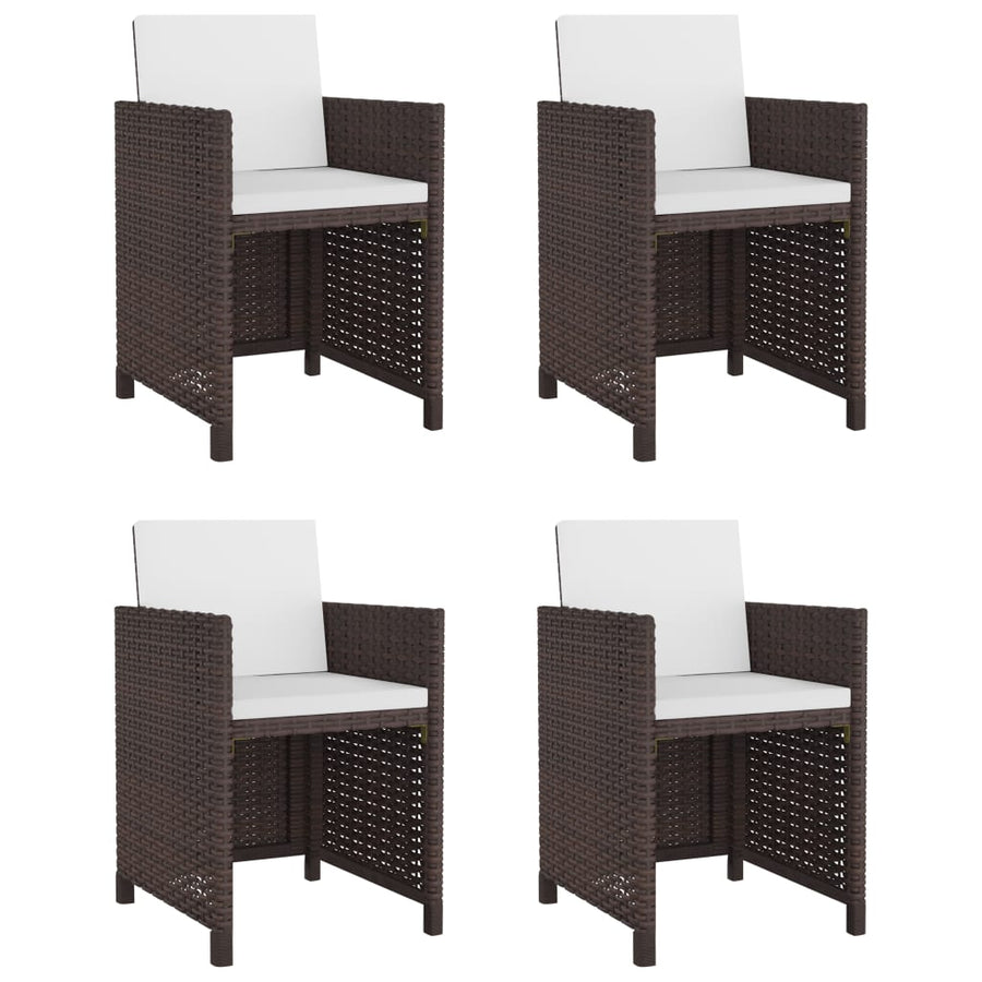 5-Delige Tuinset Met Kussens Poly Rattan Bruin