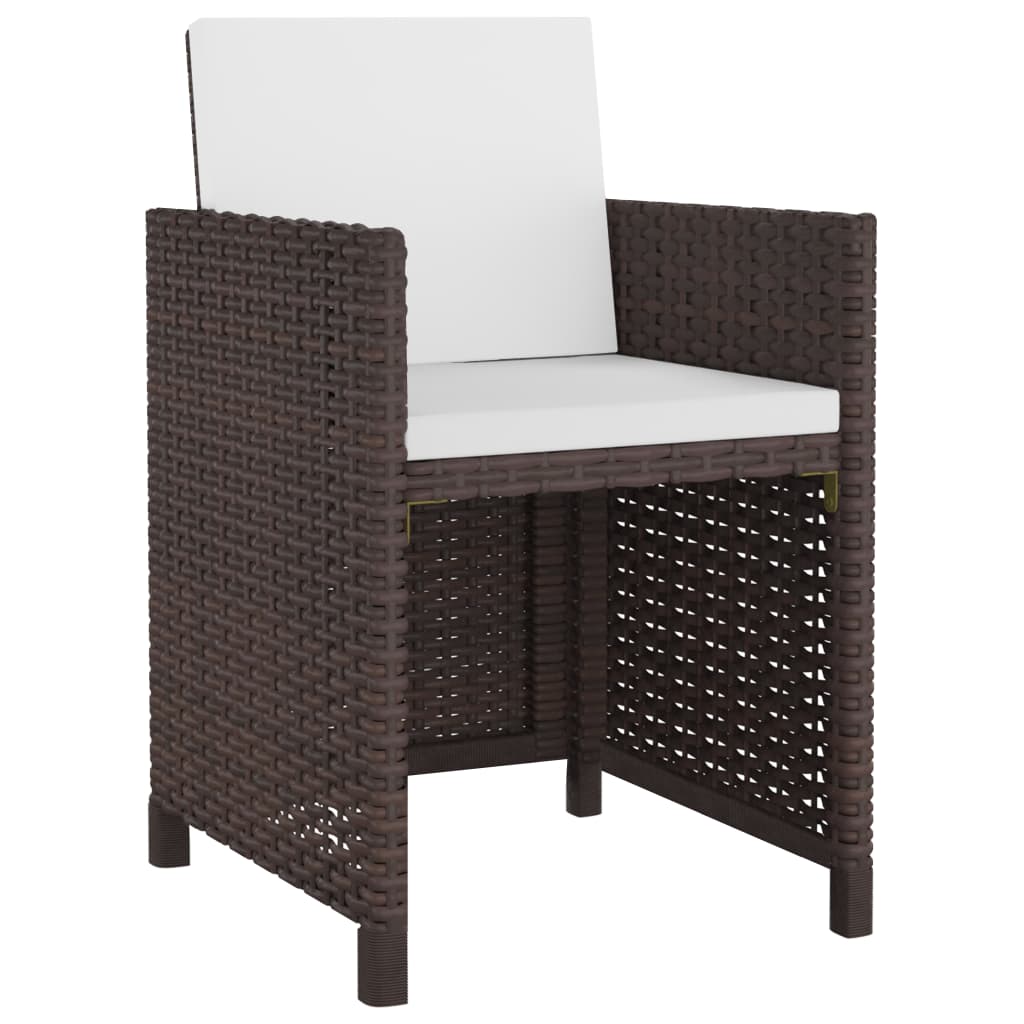 5-Delige Tuinset Met Kussens Poly Rattan Bruin