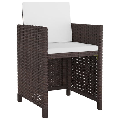 5-Delige Tuinset Met Kussens Poly Rattan Bruin
