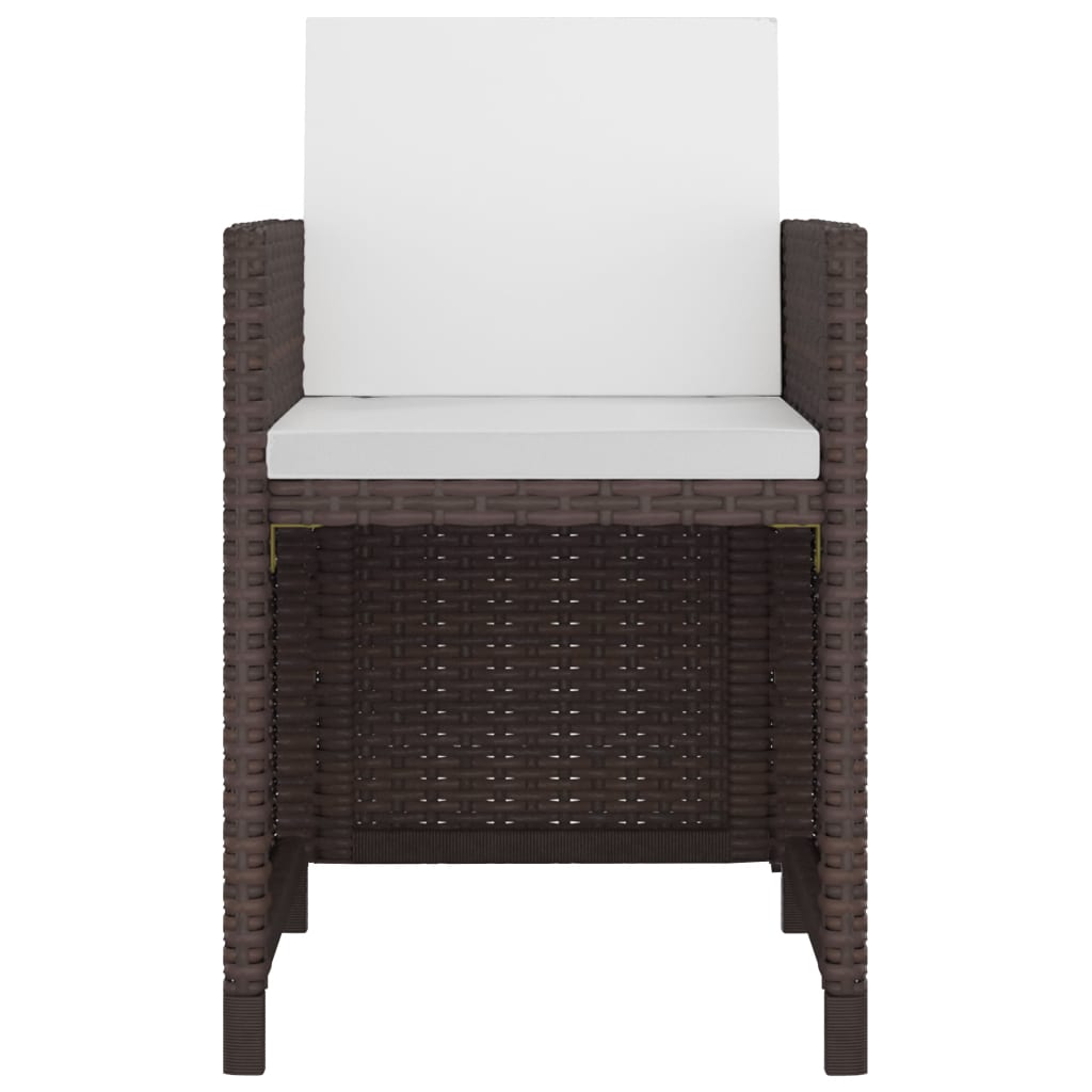 5-Delige Tuinset Met Kussens Poly Rattan Bruin