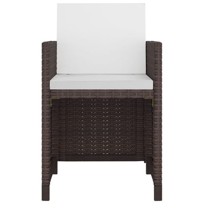 5-Delige Tuinset Met Kussens Poly Rattan Bruin