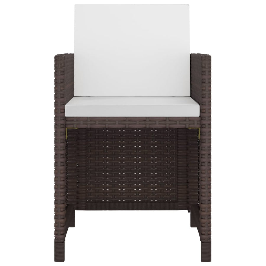 5-Delige Tuinset Met Kussens Poly Rattan Bruin