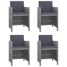 -Delige Tuinset Met Kussens Poly Rattan Grijs