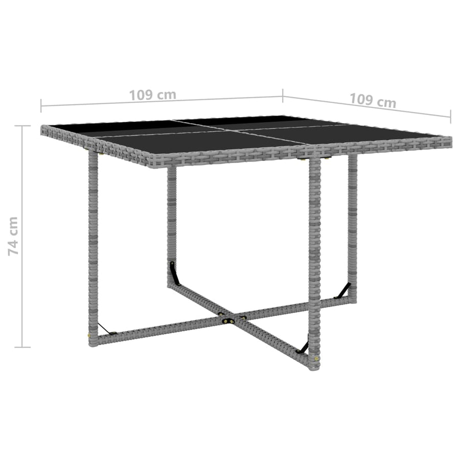-Delige Tuinset Met Kussens Poly Rattan Grijs