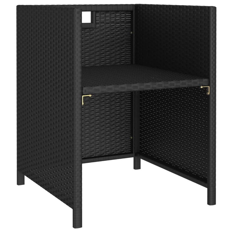 -Delige Tuinset Met Kussens Poly Rattan Zwart en wit