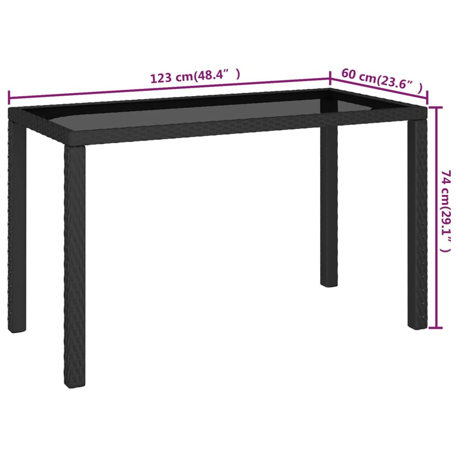 -Delige Tuinset Met Kussens Poly Rattan Zwart en wit