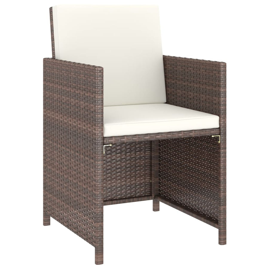 -Delige Tuinset Met Kussens Poly Rattan Bruin